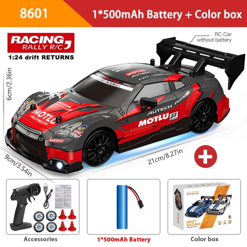 4WD Remote Control Car RC Drift 1:24 20KM/H High Speed Vehicle with LED Lights Racing Sport Toy for Adults Boys Girls Kids Gifts