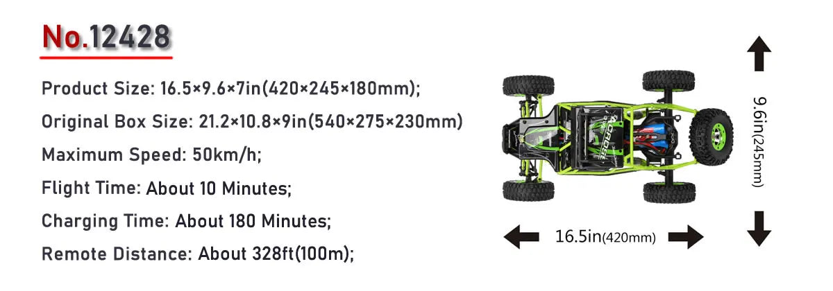 New WLtoys 12428 Pro 1:12 4WD RC Racing Car High Speed Off-Road Remote Control Climbing Truck LED Light Buggy Boy Toys Kids Gift