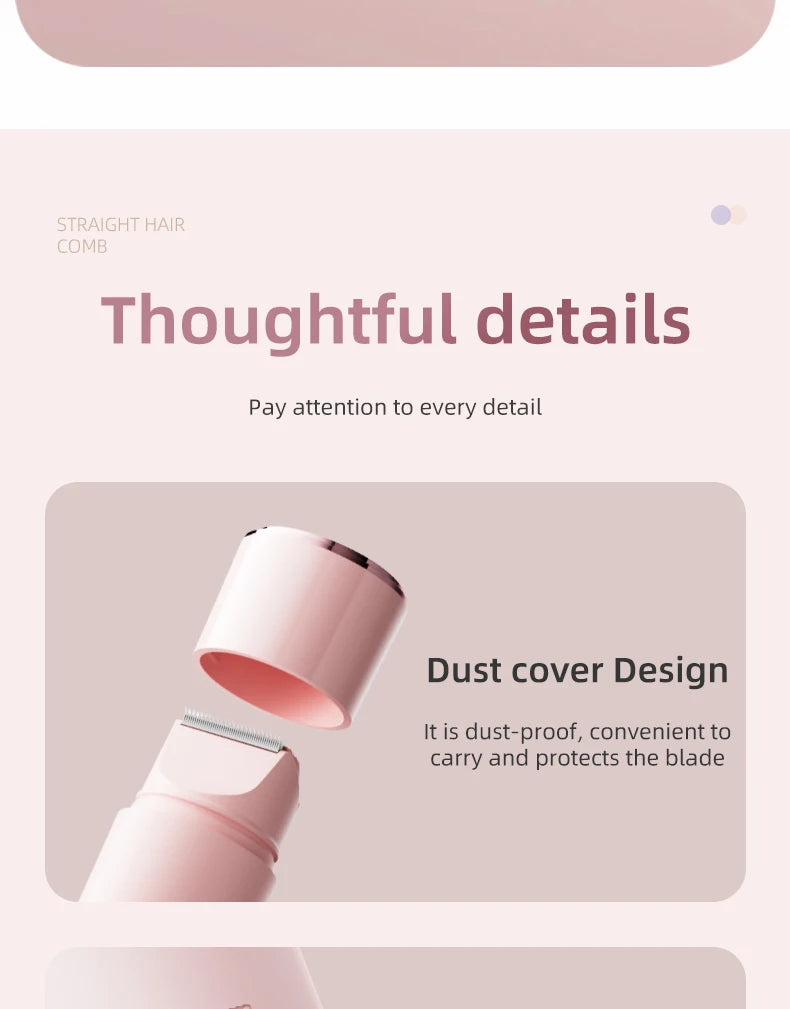 Double Head Electric Epilator Women Rechargeable Painless Hair Remover Shaver for Body Private Areas Bikini Gentle Trimming