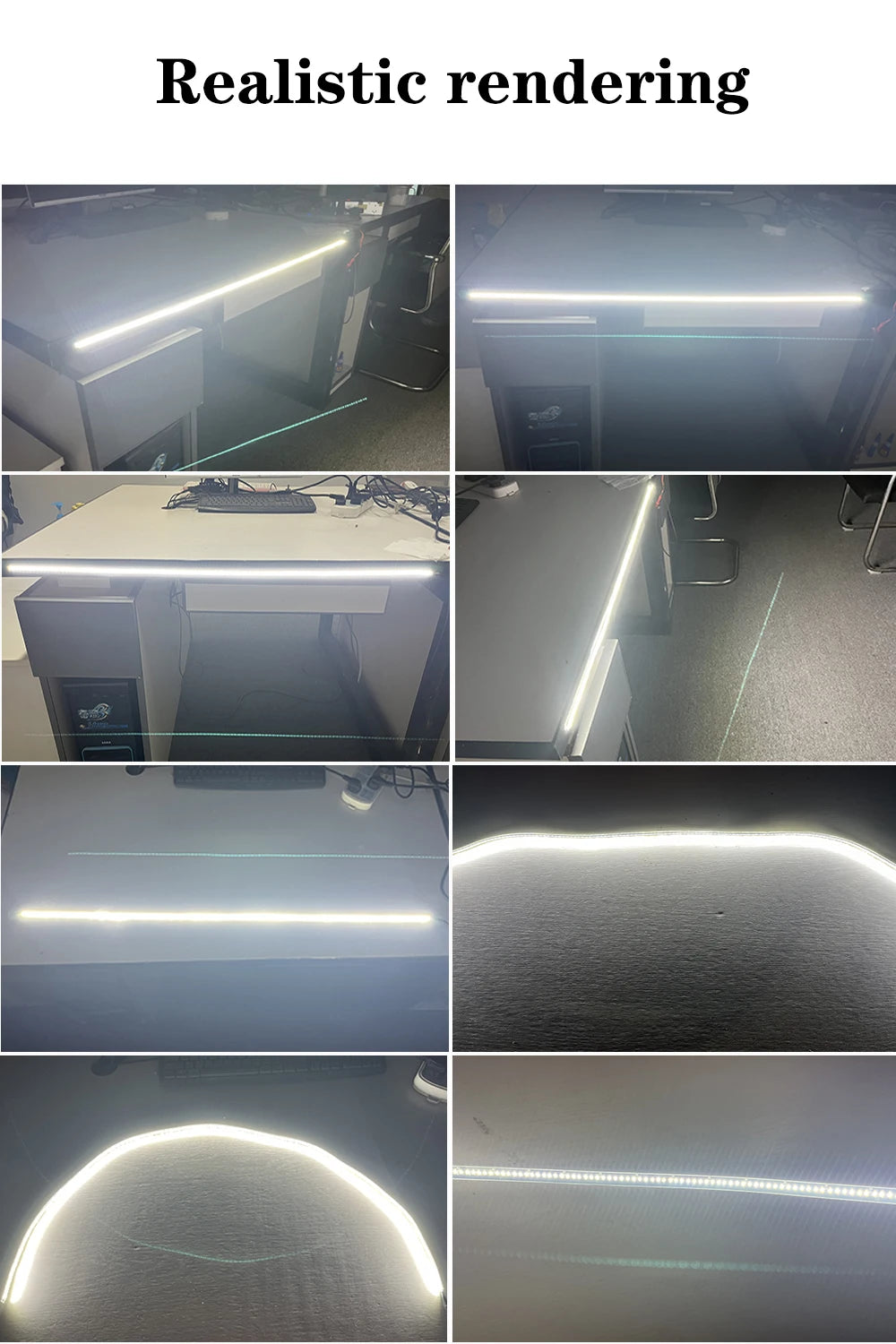 Car Side LED Light,17.8''-39.4'' Exterior Aluminum PCB Waterproof Work light strip, Night camping light strip, Indoor deco 2pcs
