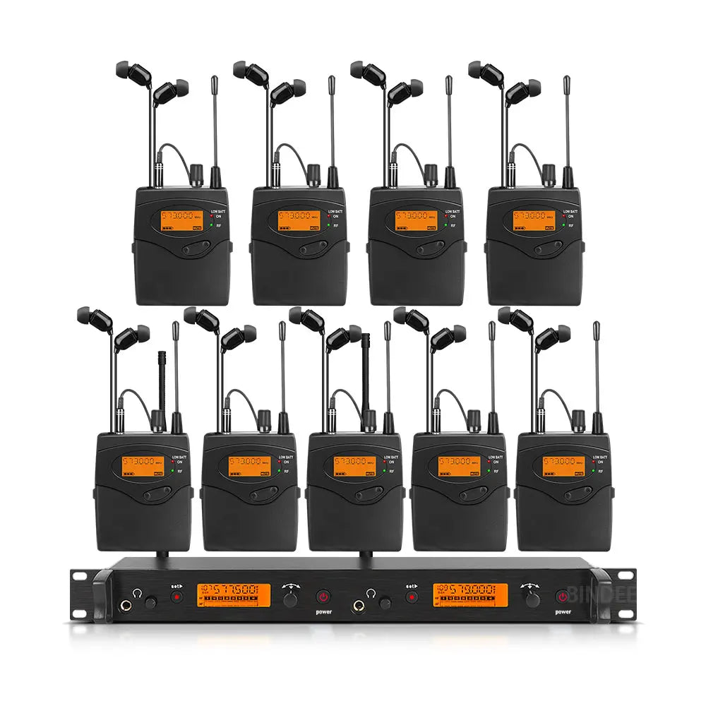 Professional In-Ear Monitor System 2-Channel Multi-Bodypack Monitor with In-Ear Wireless Monitor for Stage DJ Dedicated  EM-2050
