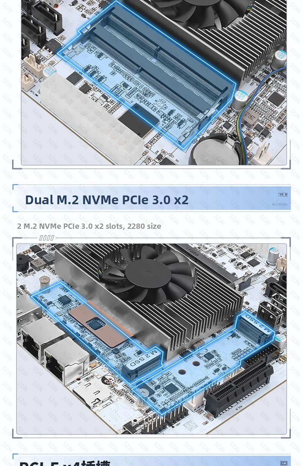 Nas Set Motherboard CPU Combo with Onboard I5-8265U ES Processor DDR4 8-32G 2400MHz Support 8*SATA3.0 2*M.2 NVME Low Power