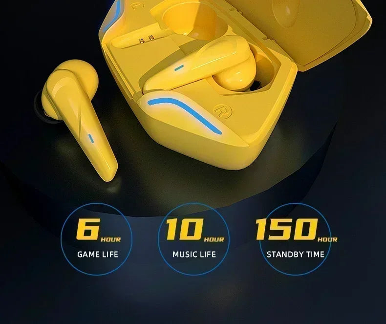 New Gaming Earbuds Wireless Bluetooth Earphones With Mic Bass Audio Sound Positioning 9D Stereo Music HiFi Headset For Gamer