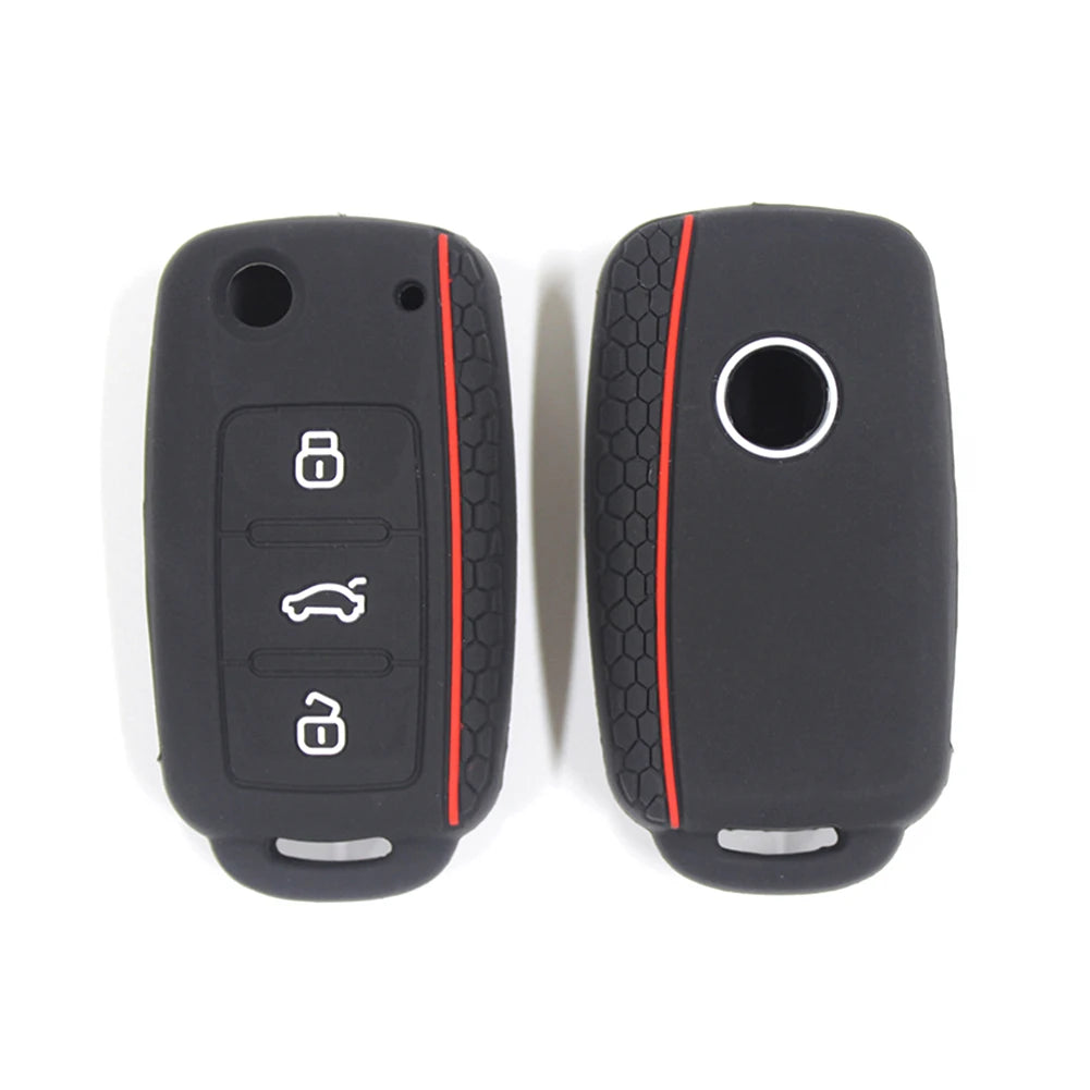 Silicone Car Key Fob Case Cover for Volkswagen Sagitar/Polo/Golf/Bora/Tiguan/TOUAREG/Phaeton/SEAT/Skoda Key Fob Cover