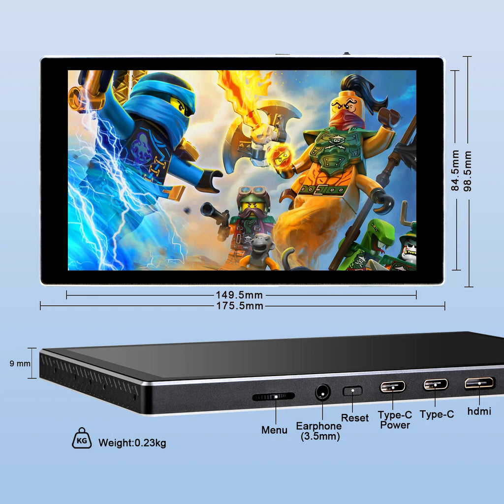 Gaming Monitor 7 Inch FHD Touch Potable Monitor 1920x1080 IPS Raspberry Pi Orange Pi Pocket PC Monitor Wisecoco LCD Monitor