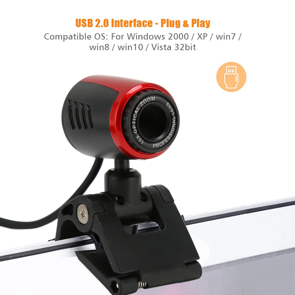 Desktop Camera USB2.0 with MIC HD Webcam Web Camera Cam 360 Degree for Computer PC Laptop for Skype / MSN Web Camera USB Camera
