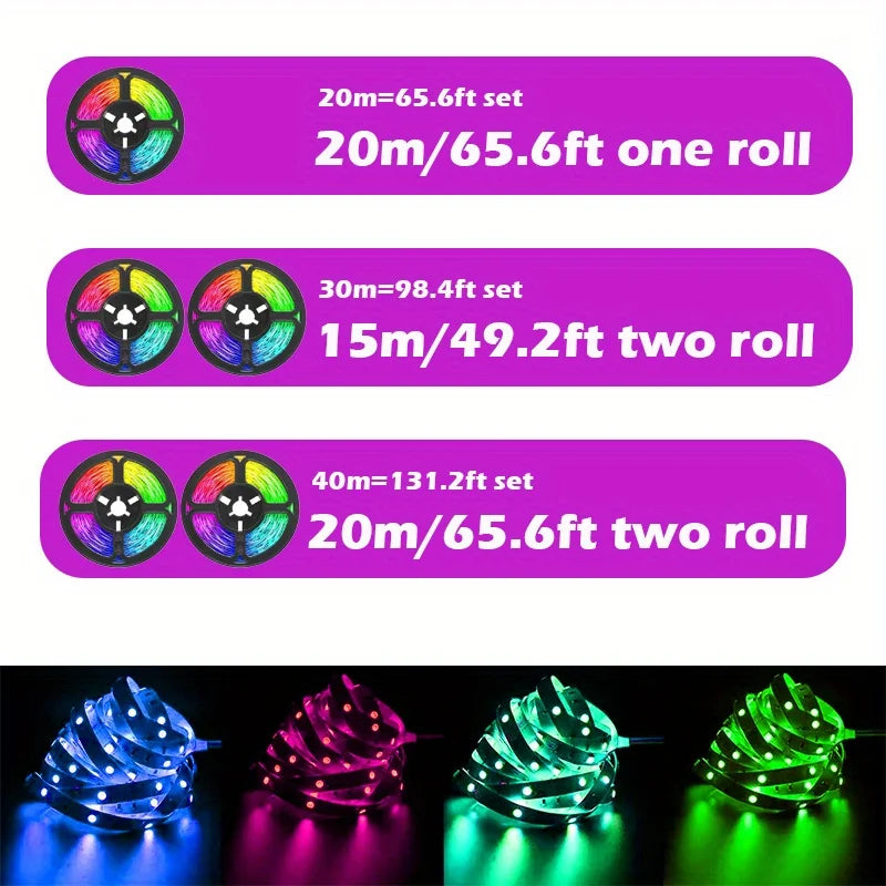 12LEDs/M LED Light Strip with Adhesive Adjustable Brightness RGB Color Changing Lights RGB Lighting USB 5V RGB LED Lights