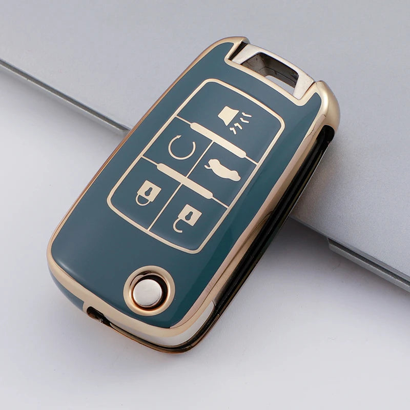 Car Flip Key Fob Case For Chevrolet Equinox Volt Cruze Impala Camaro Garna Yakista AVEO GMC Terrain Key Cover Keychain Protector