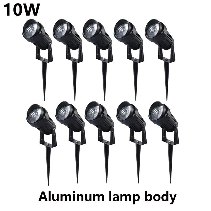 LED Garden Lawn Lamp 5W 10W 15W Outdoor Waterprof IP65 220V110V12V24V Landscape Spike Bulb Garden Path COB Lawn Spotlights
