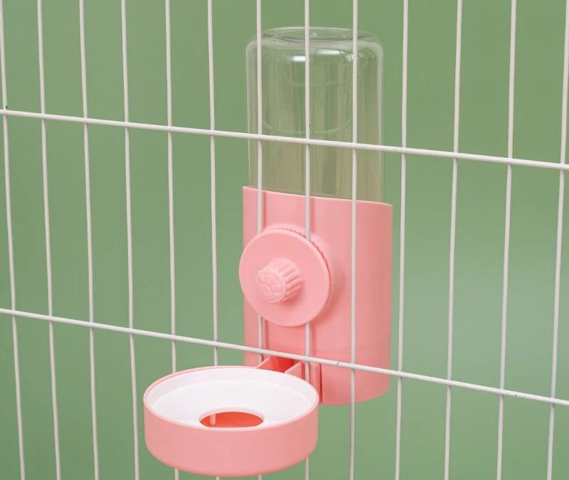 Hanging Automatic Pet Cat Food Feeder with 30oz Bowl and 500ml Water Dispenser Bunny Gravity Feeding Station Waterer Set Feeder