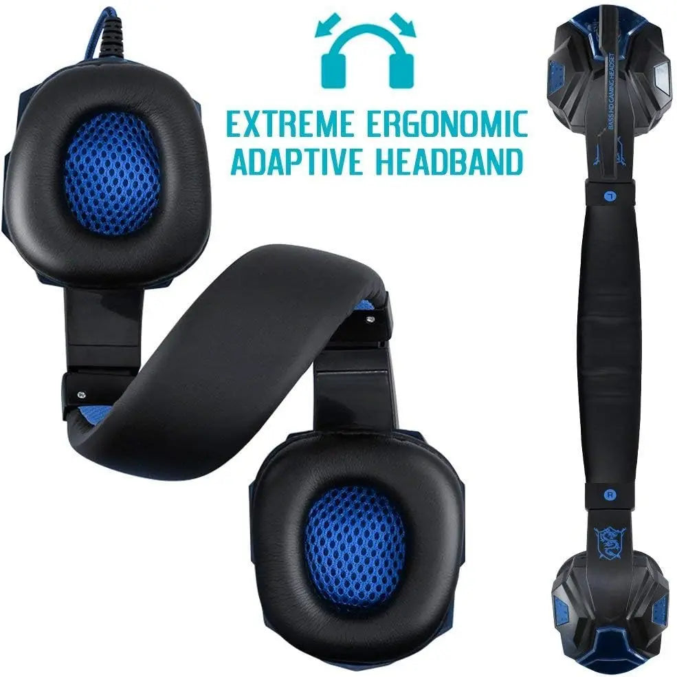 Gaming Headset with Mic and LED Light for PC Laptop Computer Cellphone PS4 Xbox 3.5mm Wired Stereo PC Gaming Headset Gifts