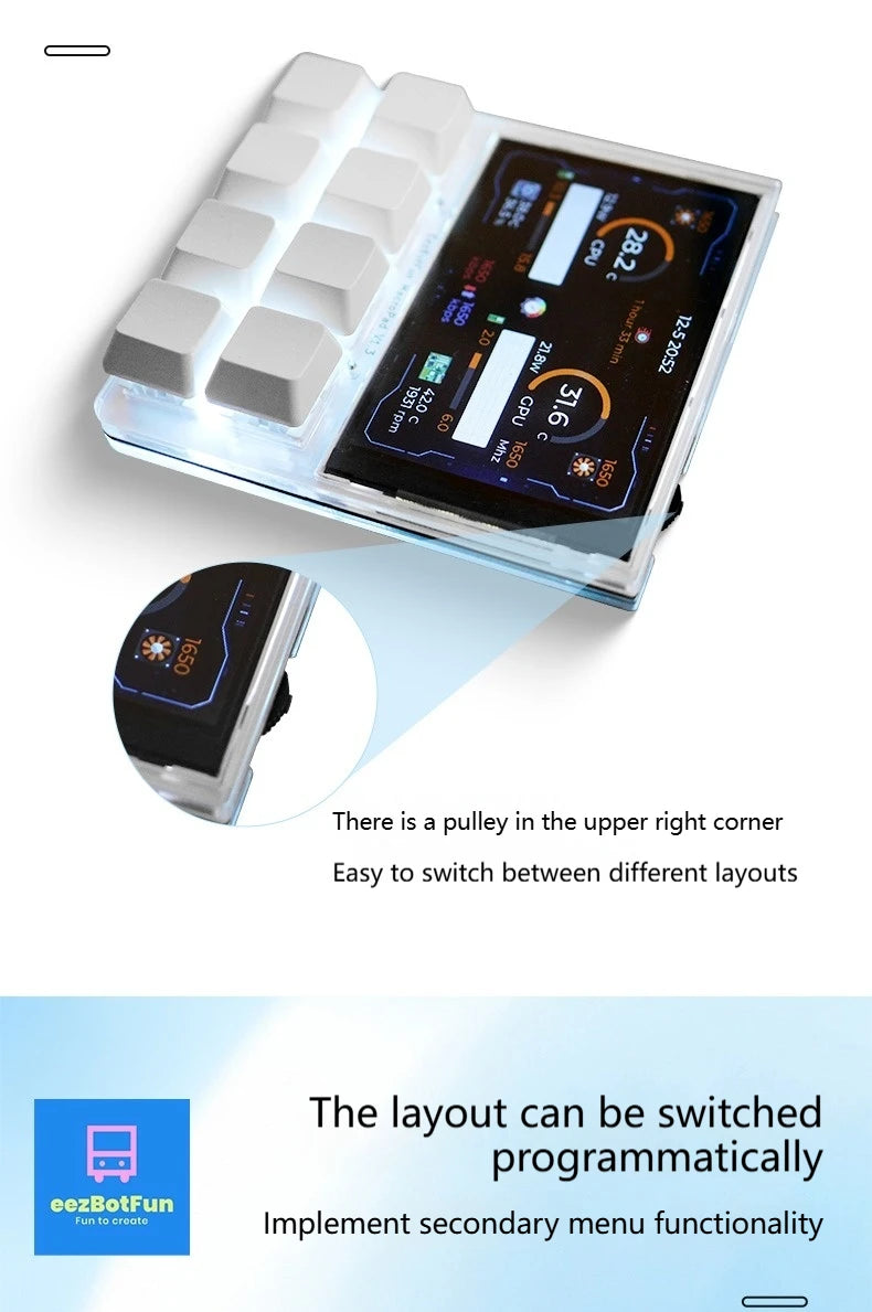 2025Designer Shortcut Keyboard Programmable With Screen RGB Streamdeck Desktop Smart Console USB Sub-Screen Tablet Laptop Office