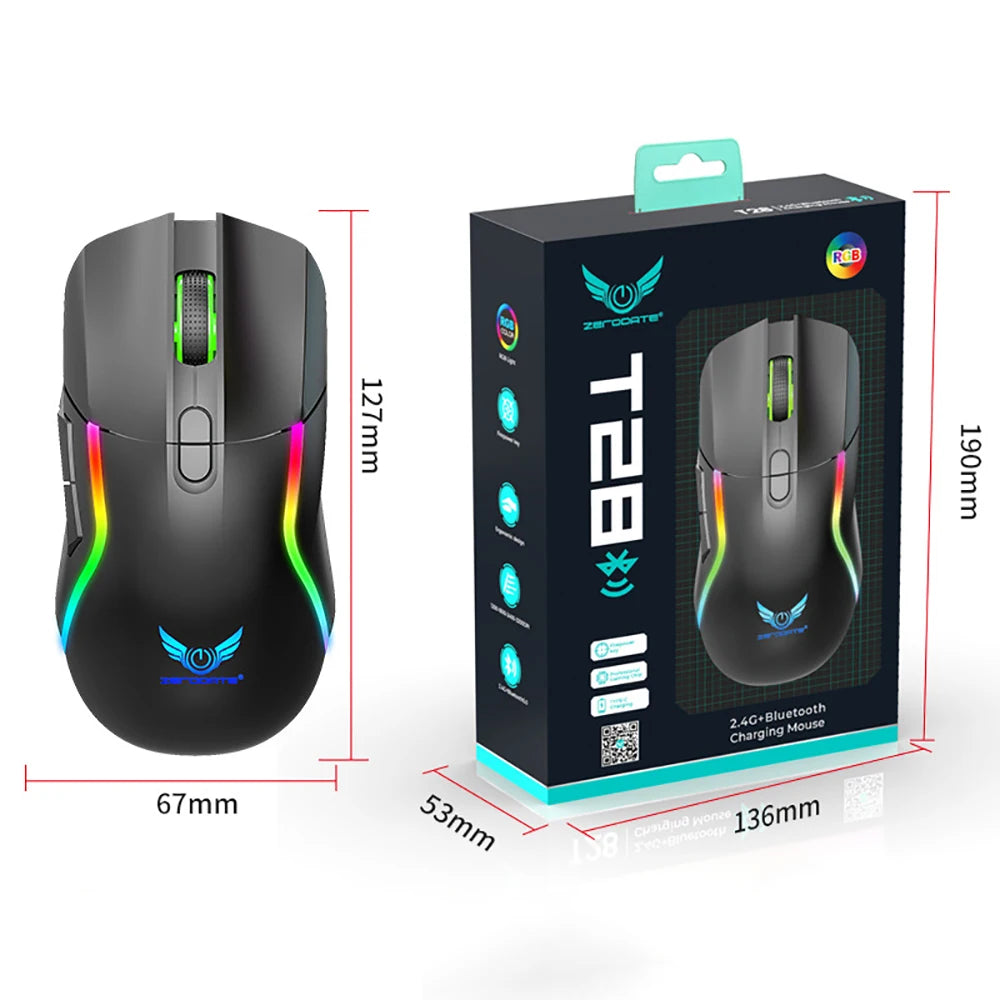 2.4G Wireless Mouse Ergonomic Adjustable 800-1200-1600 DPI Lightweight Rechargeable Office Gaming Mice For PC/Laptop/Macbook Pro