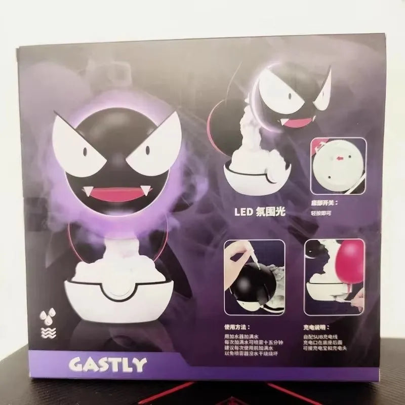 Anime Gastly Humidifier Pokemon Water Replenishing Spray Desktop Air Purifier LED Lamp Decorations Indoor Ambient Atomizer Gift﻿