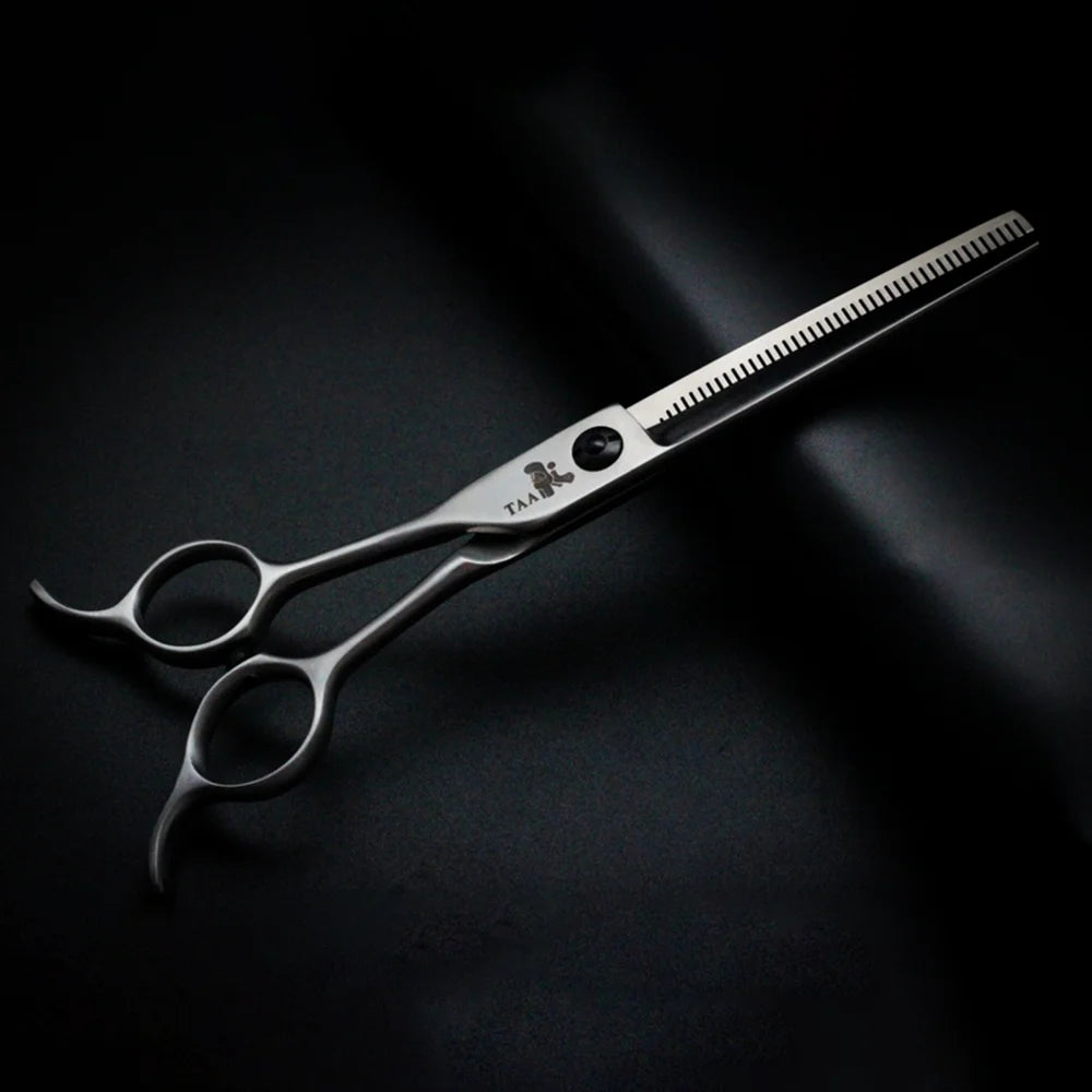 TAA Professional Grooming Scissors Pet Serrated Scissors for Dog & Cat Alloy Steel Shears Pets Shears Groomer Tools Hair Clipper