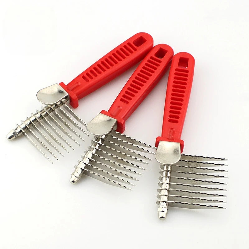 Dog Comb Pet Grooming Tools Dog Rake Comb Trimmer Stainless Steel Cat Dog Comb for Dematting Removing Dead Matted & Knotted Hair