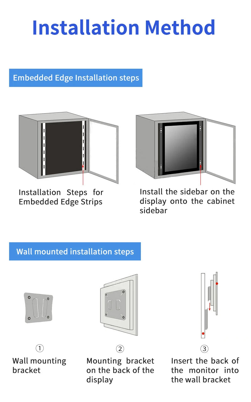 18.5 Inch 1920*1080 Industrial Touch Monitor HDMI VGA USB LCD Display VESA Wall Mount Open Frame Embedded Monitor For Equipment