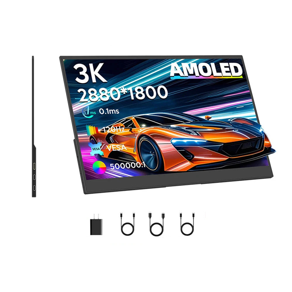 3K 16inch Portable Monitor 2880*1800 450d/m2 100%DCI-P3 For Laptop Second Screen HDMI-Compatible Games Expand Display