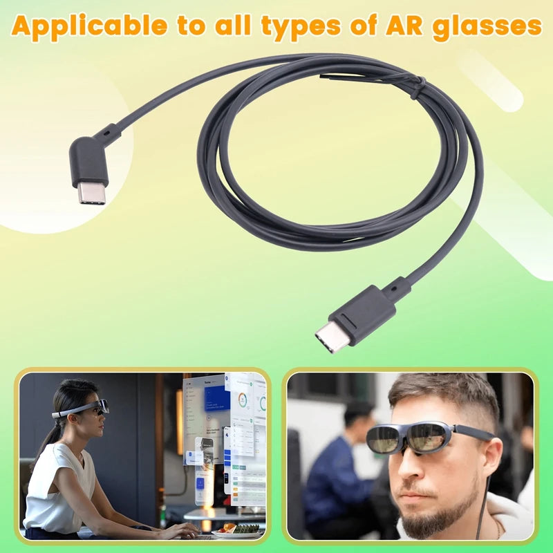 120CM Data Cable Coaxial Cable Smart AR Glasses Accessories For Xreal Rokid Viture Rayneo Air AR Glasses Accessories