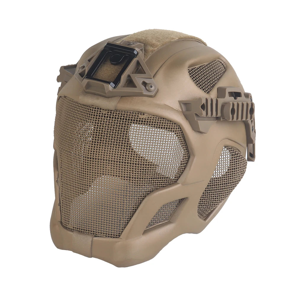 Full Protection Tactical Helmet Militar Hunting Airsoft Paintball CS Steel Mesh Safety Face Mask EVA Lightweight Punk Cosplay
