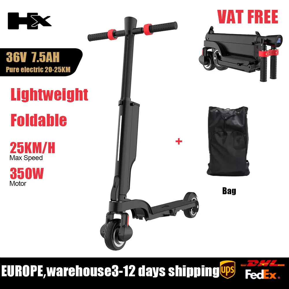 HX X6 EScooter 350W 25KM/H Foldable Electric Kick Scooter Adult Electric Scooter 7.5AH 36V EScooter For Adult Children E scooter