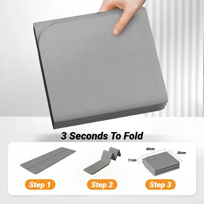 Foldable TPE Yoga Mat: Eco Friendly, Double Sided Non-slip, Folding Travel Fitness Mat for Yoga, Pilates & Floor Workouts
