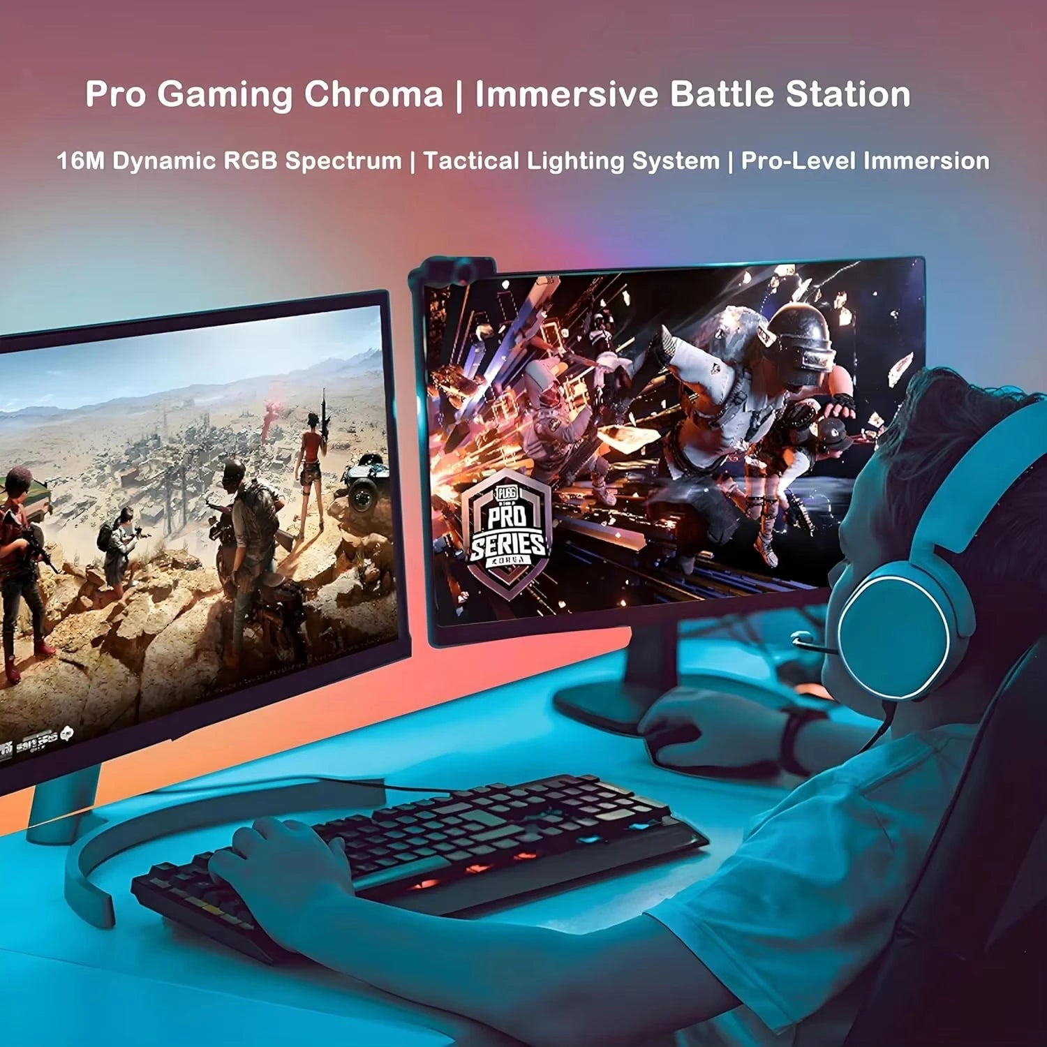 24-34inch Monitor LED RGBIC Gaming Neon Backlight Sync with App USB Powered 5V LED Light for PC Sync Music Lighting for Computer