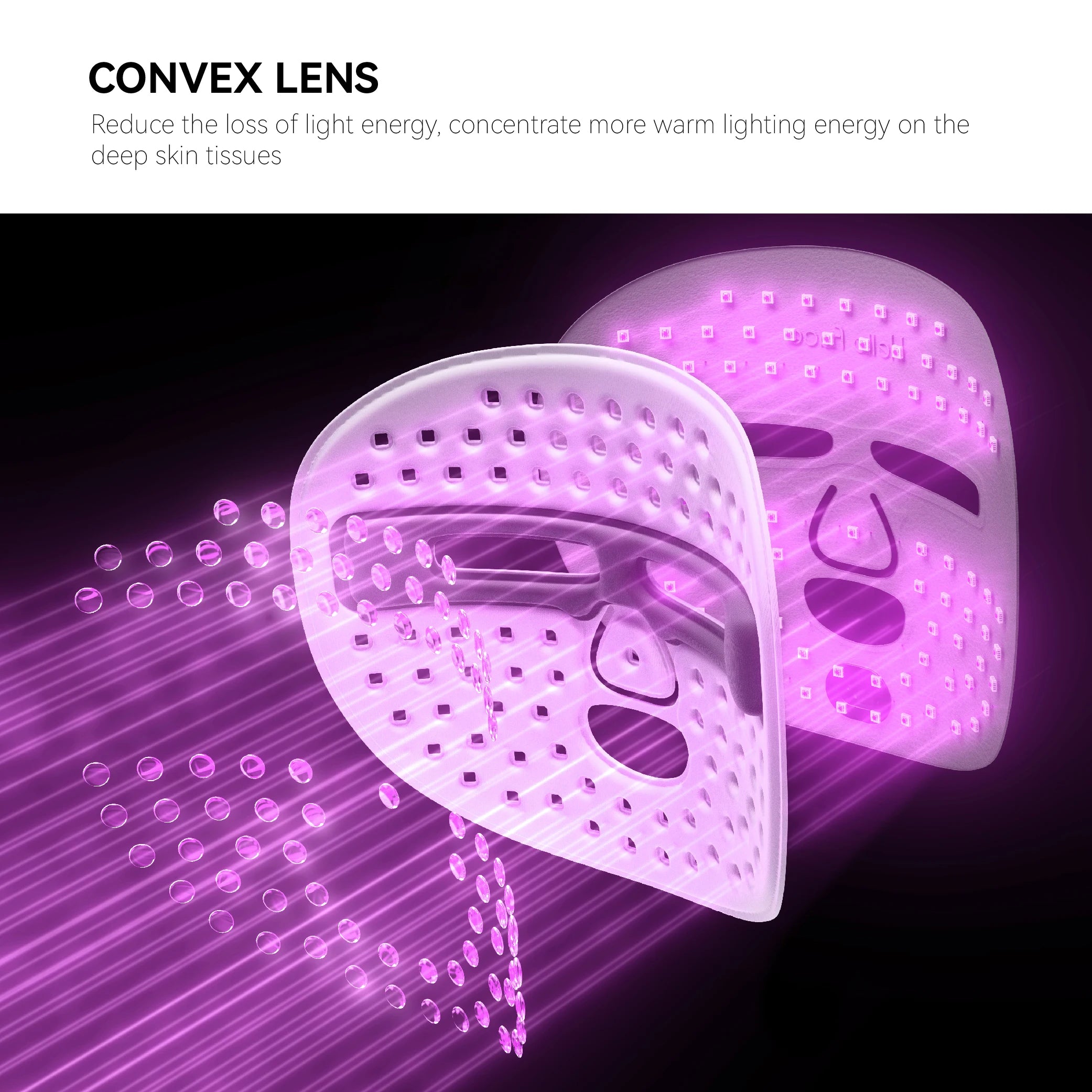 Hello face Near-infrared LED Light Therapy Face Mask 510K M500 with 3000mAh Battery Portable Lightweight Skin-Friendly Mask