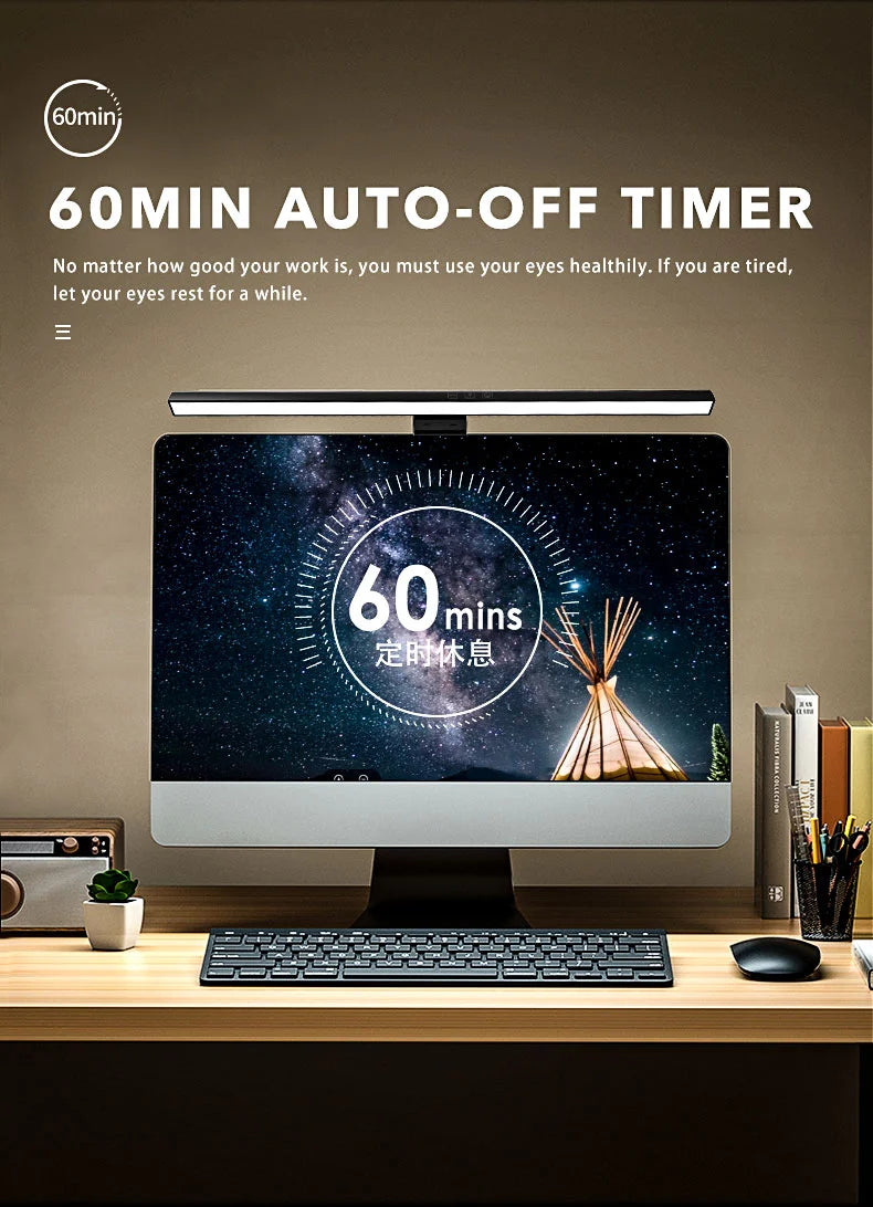 LED Desktop Monitor Light Bar RGB Computer Atmosphere Desk Lamp Learning Office Reading Eye Protection Screen Hanging Lighting