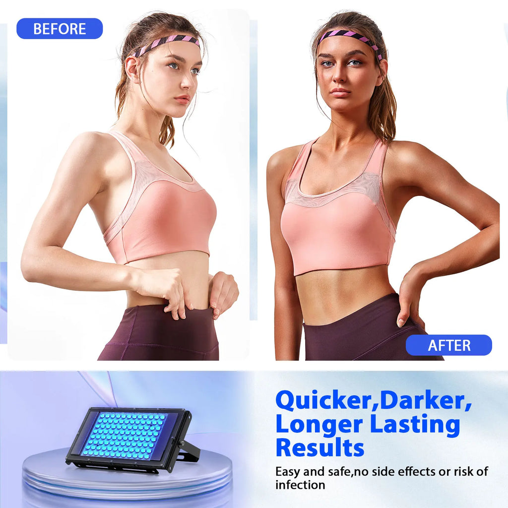 50W Tanning Lamp Tripod Solarium Lamp for UV Tanning Body Wavelength 460nm&480nm 48PCS Blue Light Lamp Solarium Tanning Skincare