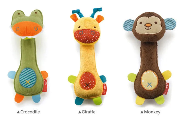 New Party Gifts Dog Toys Pet Puppy Chew Squeaker Squeaky Plush Sound Cartoon Dinosaur/Deer/Monkey Toys Small Pet Gift