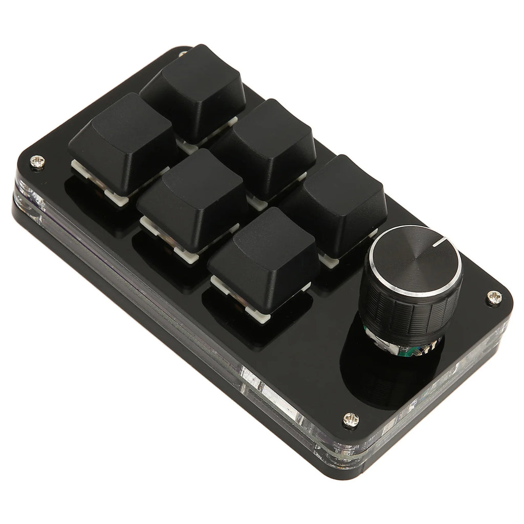 6 Keys Mini Mechanical Keyboard with Knob Plug and Play USB HID DIY Programmable Keyboard Multifunction OSU Gaming Keyboard