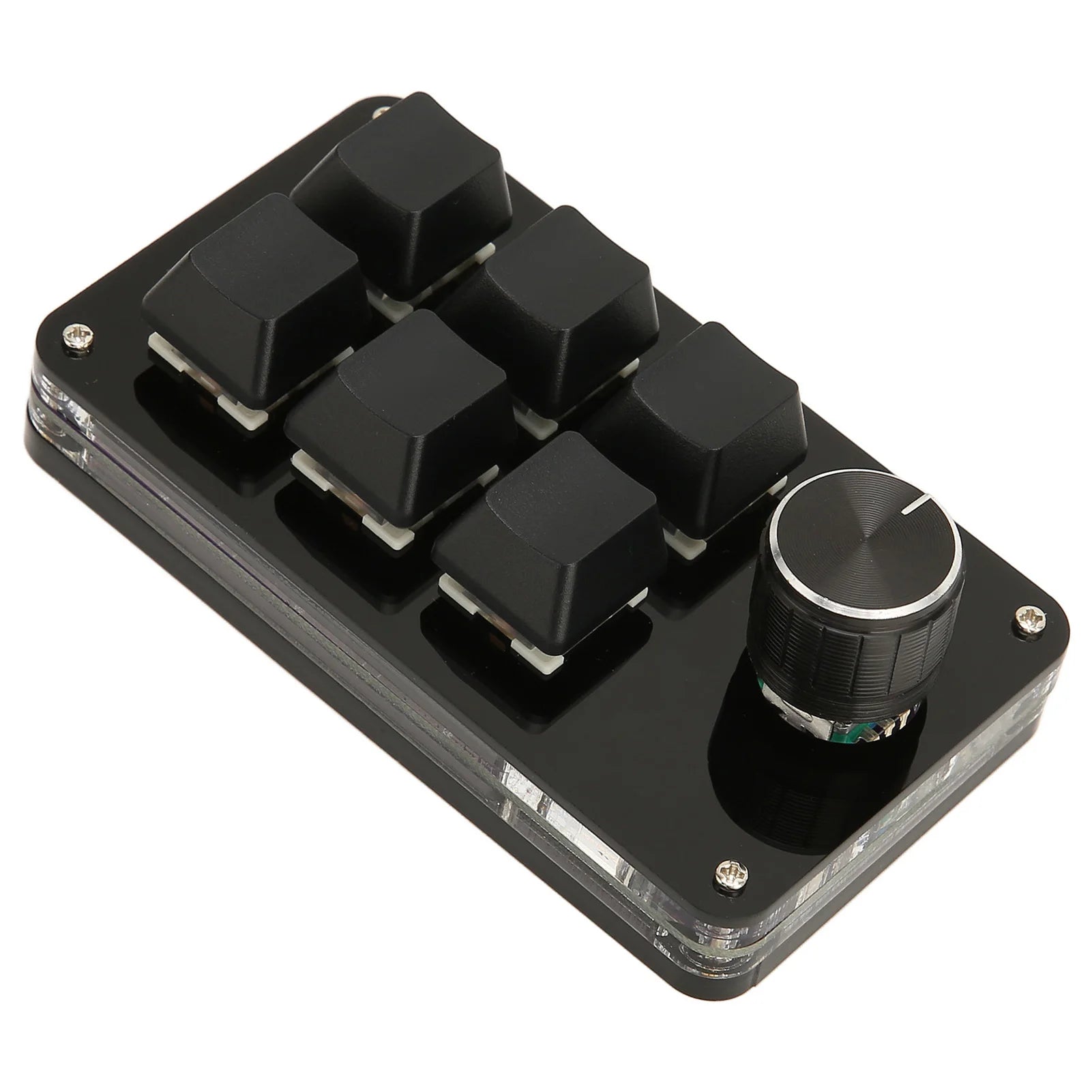 6 Keys Mini Mechanical Keyboard with Knob Plug and Play USB HID DIY Programmable Keyboard Multifunction OSU Gaming Keyboard