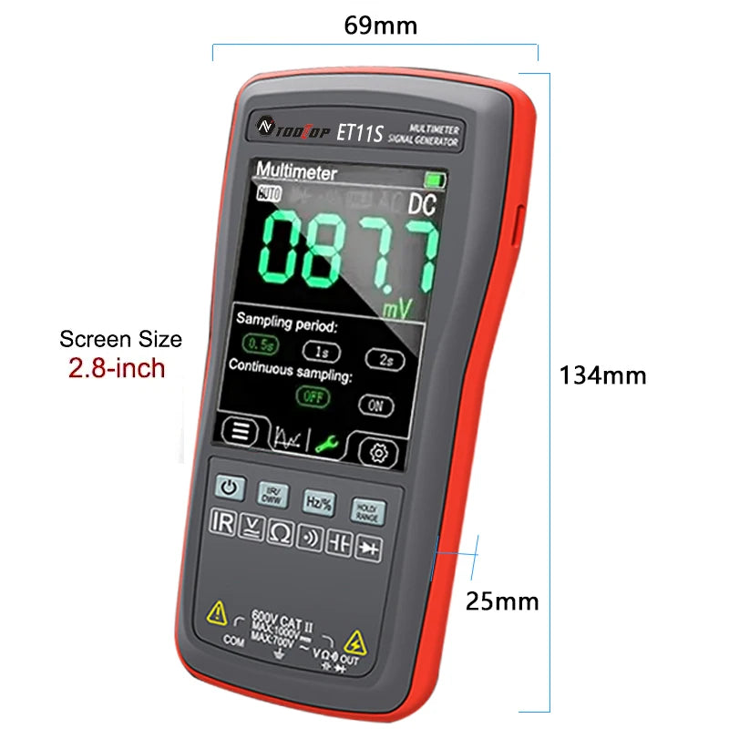 TOOLTOP ET11S 24x32 Thermal Imager 2.8 Inch Thermal Imaging Camera AC DC 4000 Counts Multimeter -40~300℃ Temperature Measurement