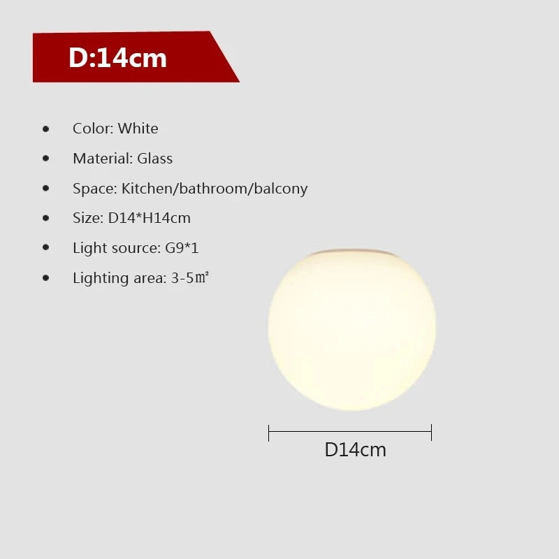 LED G9/E27 Wall Lamp Milky White Glass Ceiling Light Gold and Black Corridor and Passageway Light Minimalist Modern LED Lighting