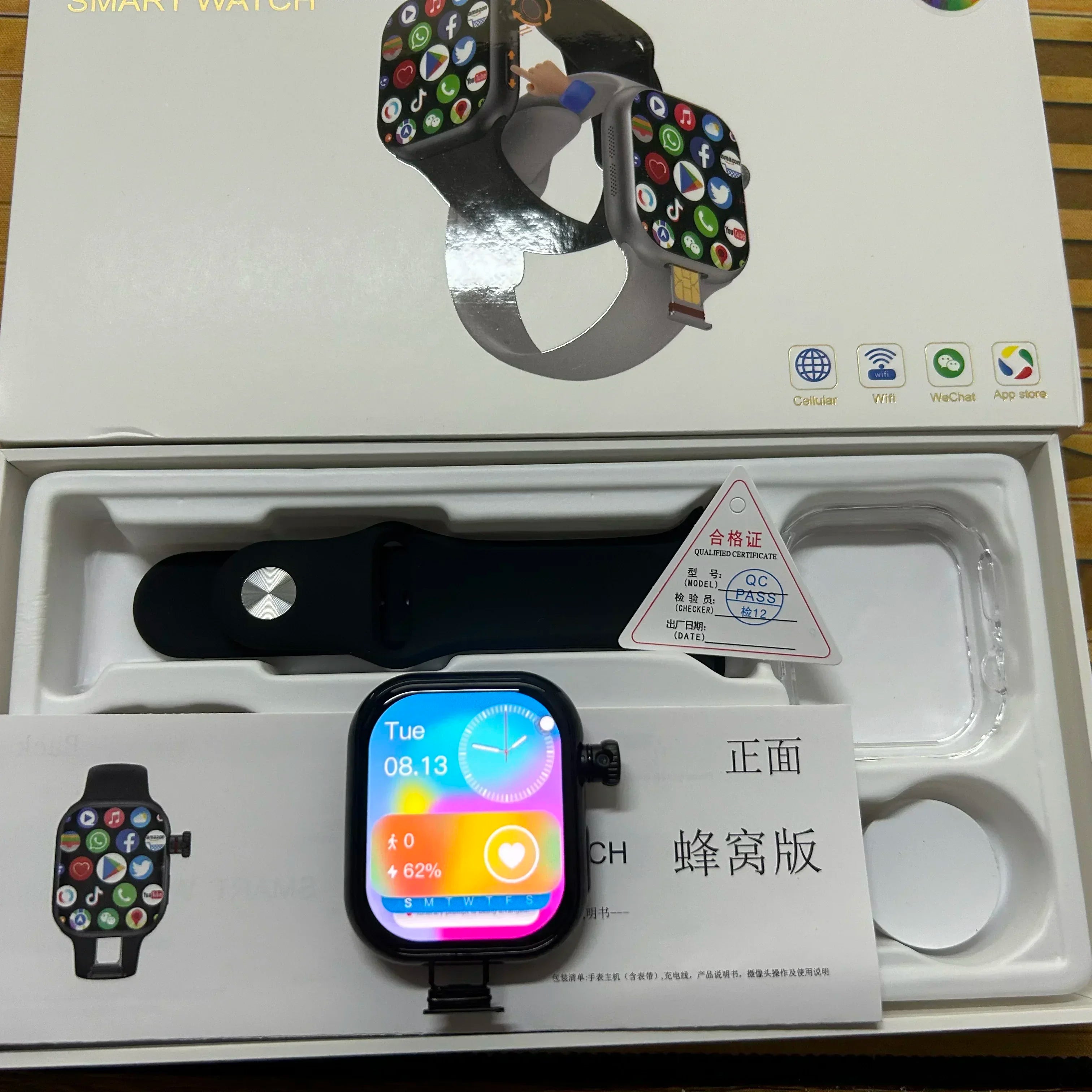 5G Smartwatch Global Version 2.29 Inch AMOLED Display with 180 Degree Rotating Camera Supports SIM Card WiFi GPS Video Calling