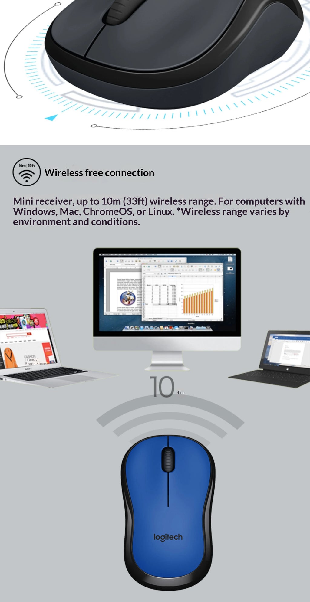 M220 Wireless Portable Mouse On-the-Go Essential Business Trip
