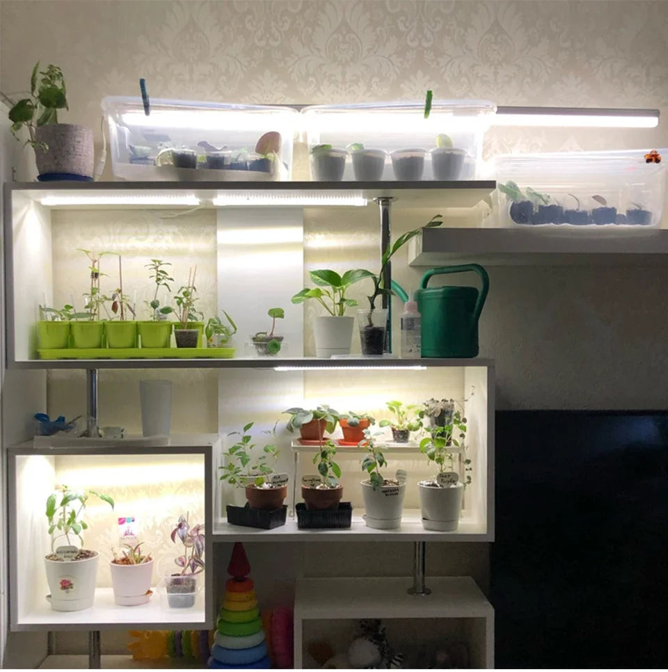 LED Grow Light Strips for Indoor Plants Full Spectrum，Plant Light Bar with3/9/12H Timer,10Dimmable Levels for Seedling Succulent