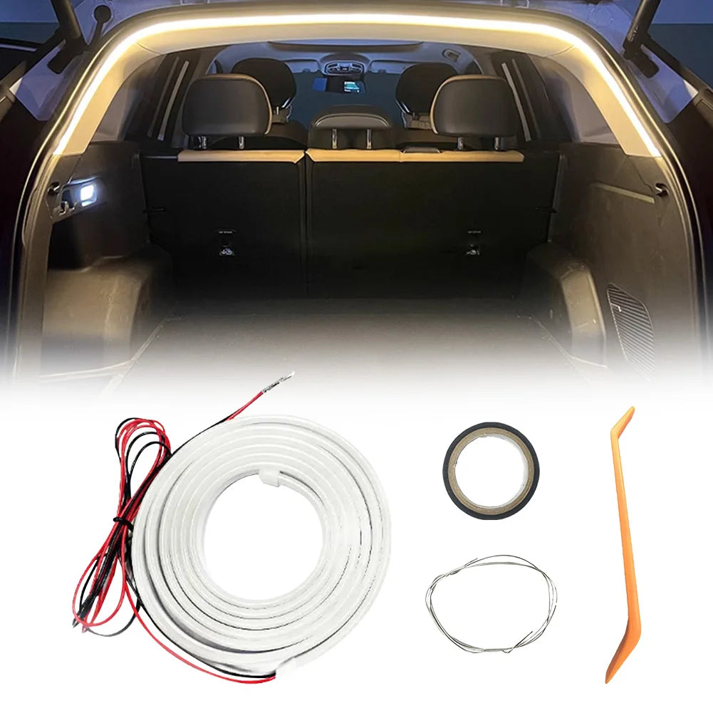 LED Dynamic Flowing Light Strip Self Adhesive Automatic Tail Box Light Car Trunk Ambient Lighting Strip for SUV Truck Decoration