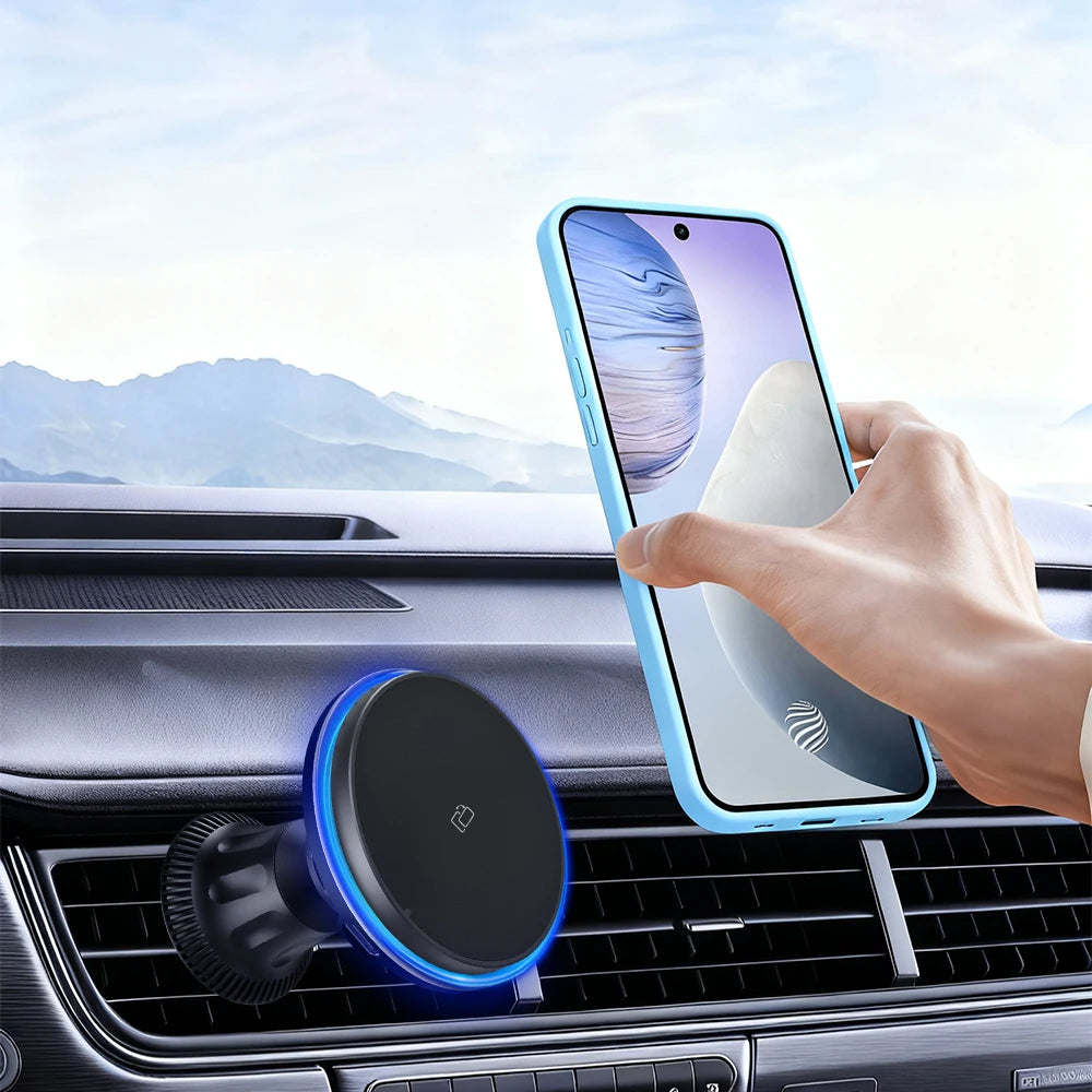 Fast charging car charger, car phone holder, wireless magnetic charger, compatible with Magsafe heat dissipation for iPhone/RG