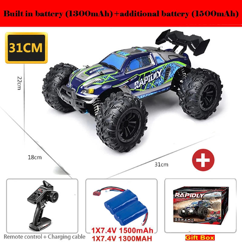 1:16 80km/h Brushless RC Drift Car With LED Lights 4WD Electric High Speed Racing Remote Control Monster Truck for Kids Adults