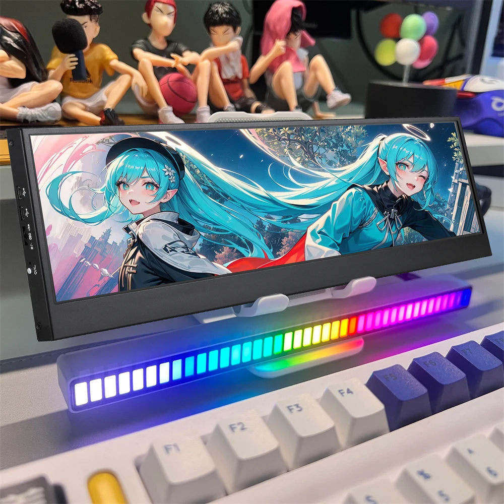 Wisecoco 14" 4K 3840 x 1100 Touch Screen Monitor IPS Secondary Bar Display HDMI for PC Laptop Phone Aida64 CPU GPU Monitoring
