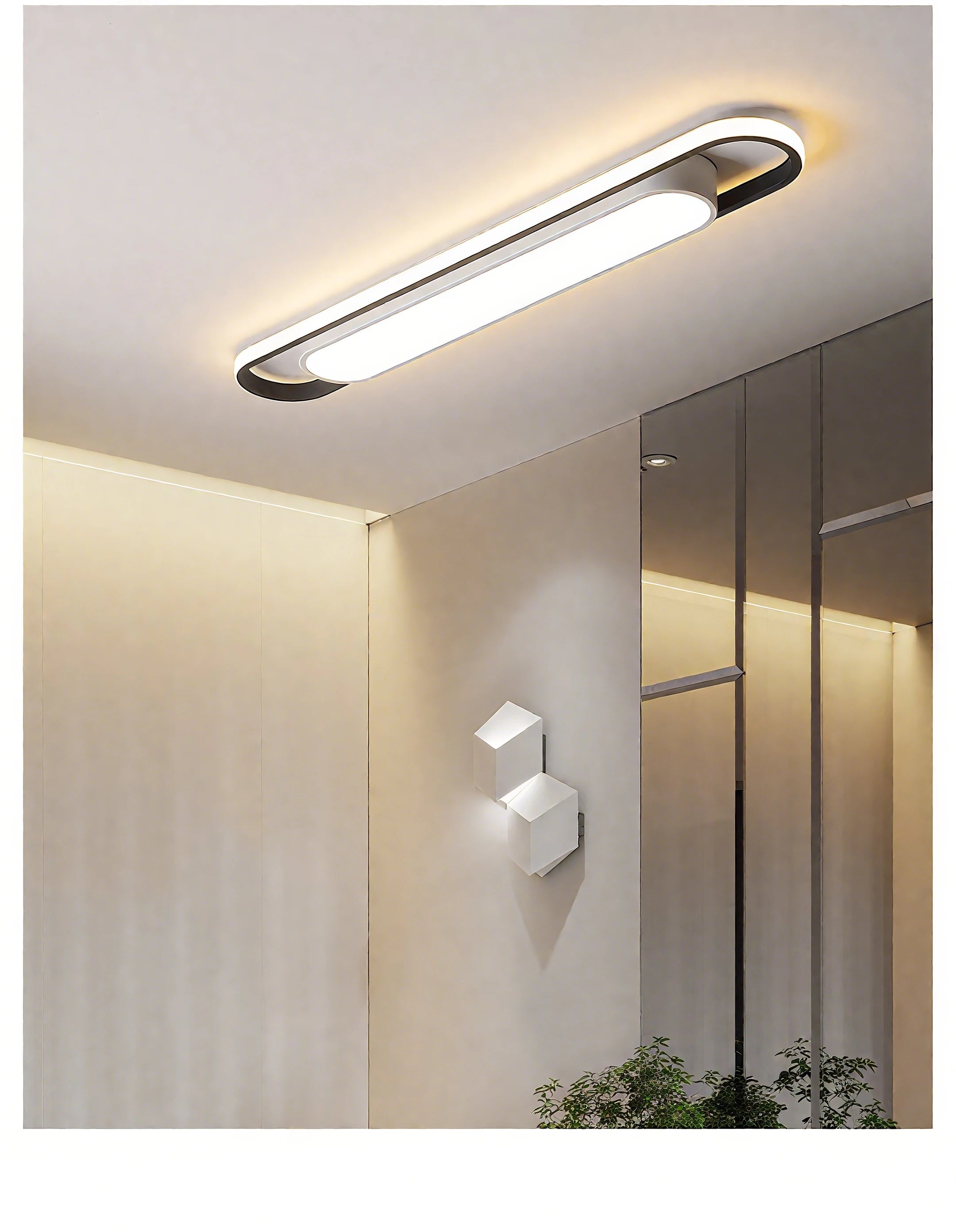 LED Ceiling Light 220V 41CM Rectangular Strip Light Modern Minimalist Home Decor Corridor Light for Stairwells Entrance Balcony