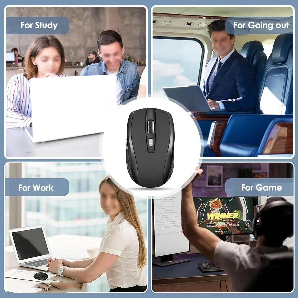 Wireless Mouse Silent Mouse 2.4G Portable Mobile Optical Office Mouse Adjustable 800/1200/1600 DPI For Notebook Laptops Computer