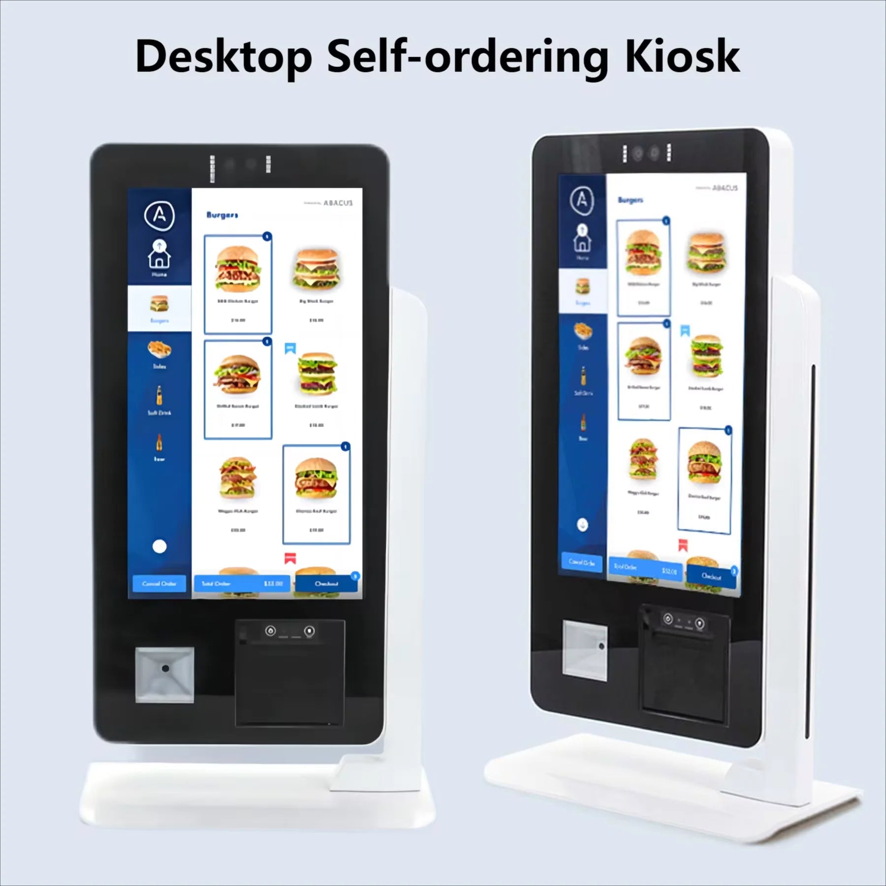 Desktop 15.6 Inch Touch Screen Kiosk Self Ordering Machine with 2D Scanner & 58mm Printer Foodcourt Unattended Payment Terminal