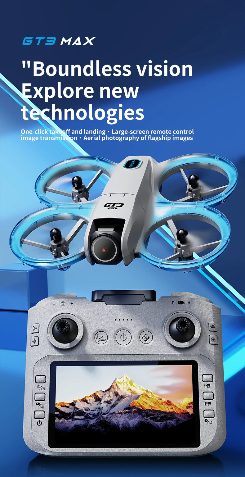 GT3 Max Drone 8K HD Aerial Photography Large Screen Optical Flow Positioning Brushless Intelligent Obstacle Avoidance New
