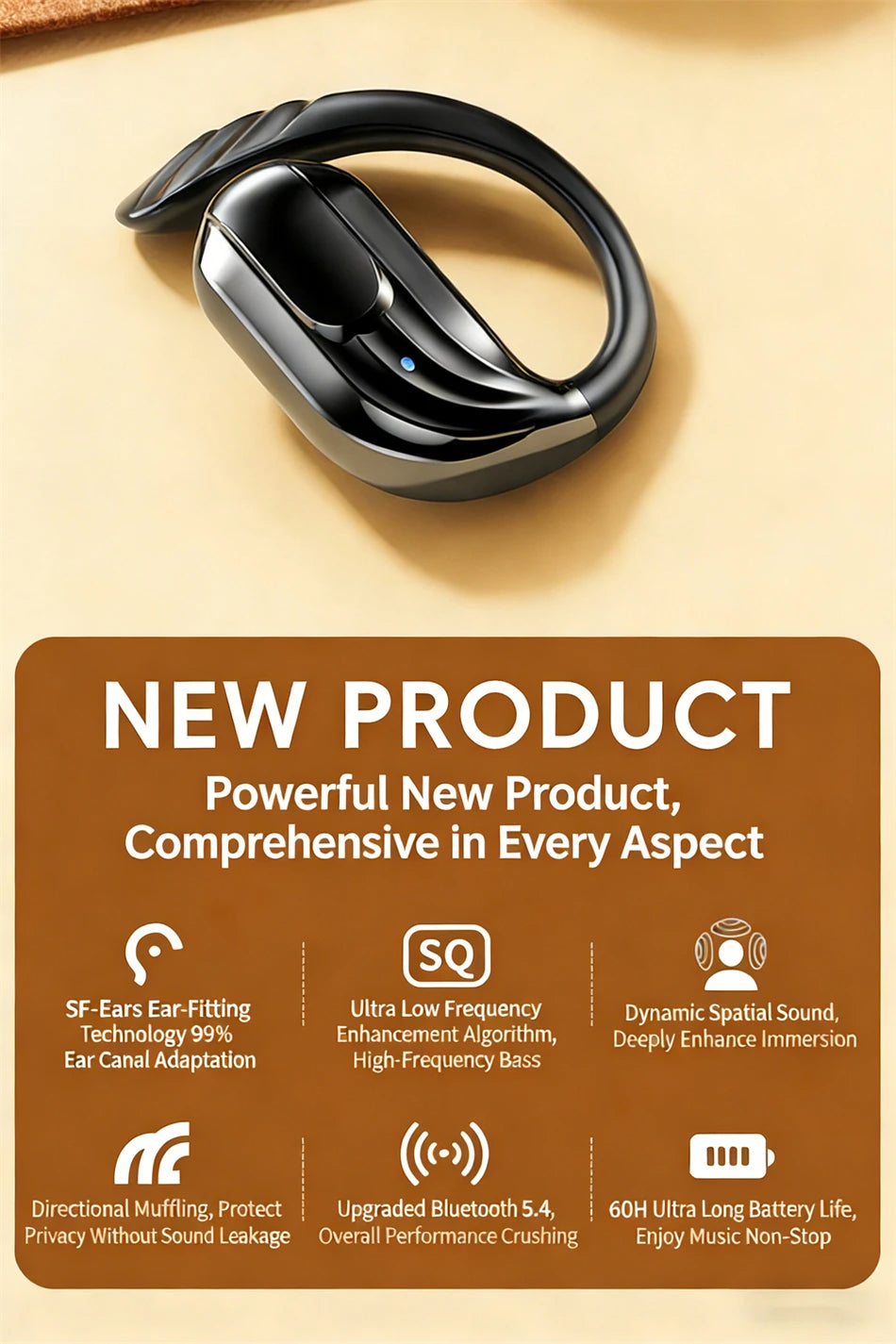 2026New Gaming Earphones Bluetooth 5.3 Sport Headset Dual Mode HD Call Noise Reduction Earbuds with Mic Music Earphones