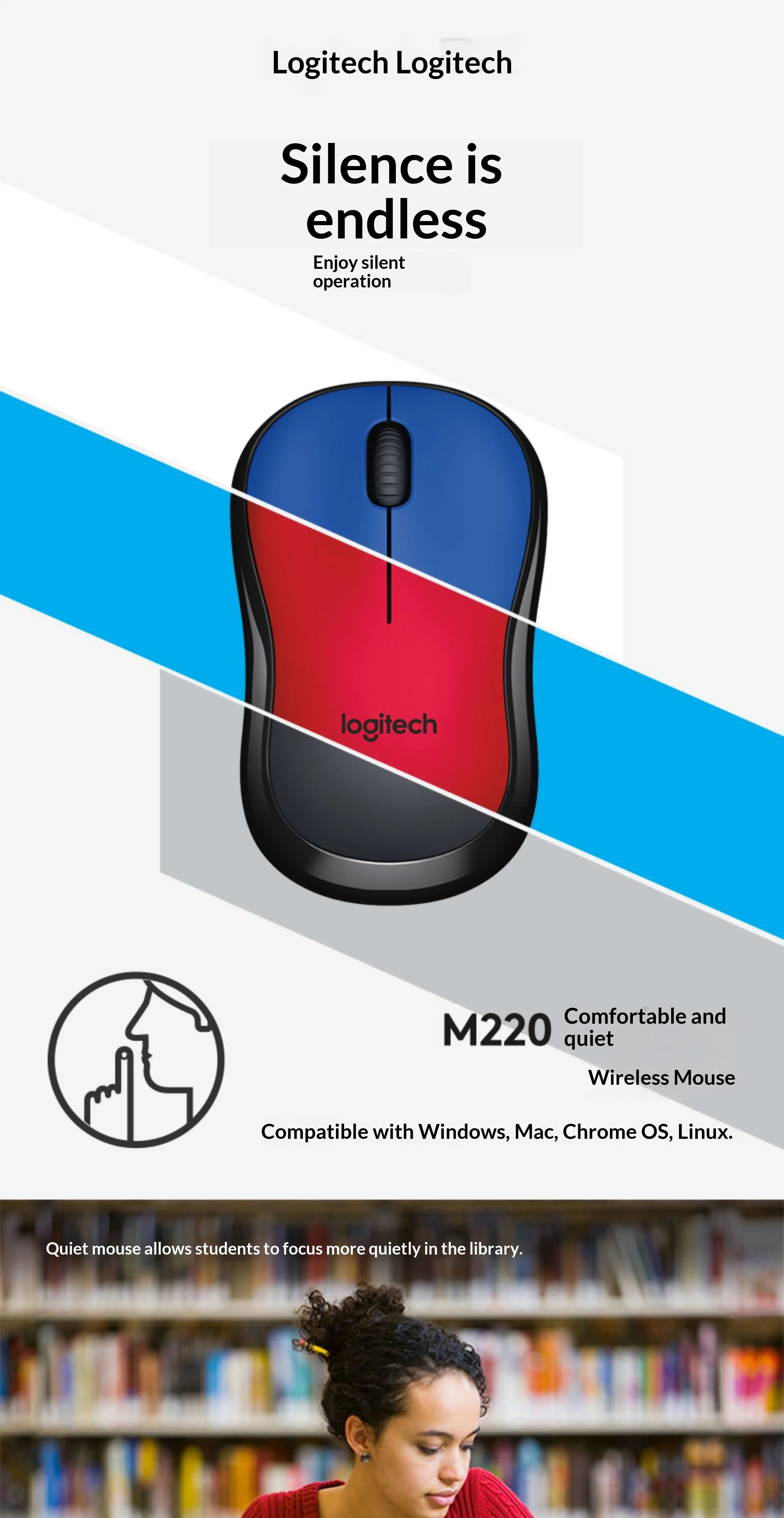 M220 Wireless Portable Mouse On-the-Go Essential Business Trip