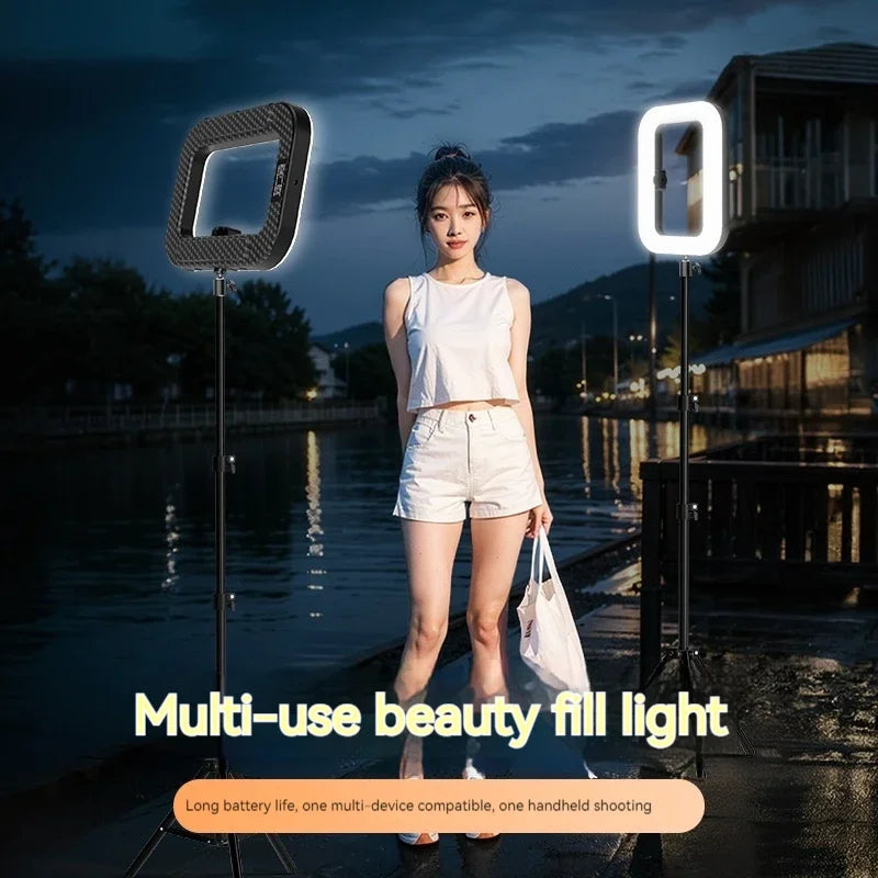 Rechargeable LED Ring Light for Phone - Handheld & Desktop Fill Light, Perfect for Live Streaming, Selfies, Pet Photography