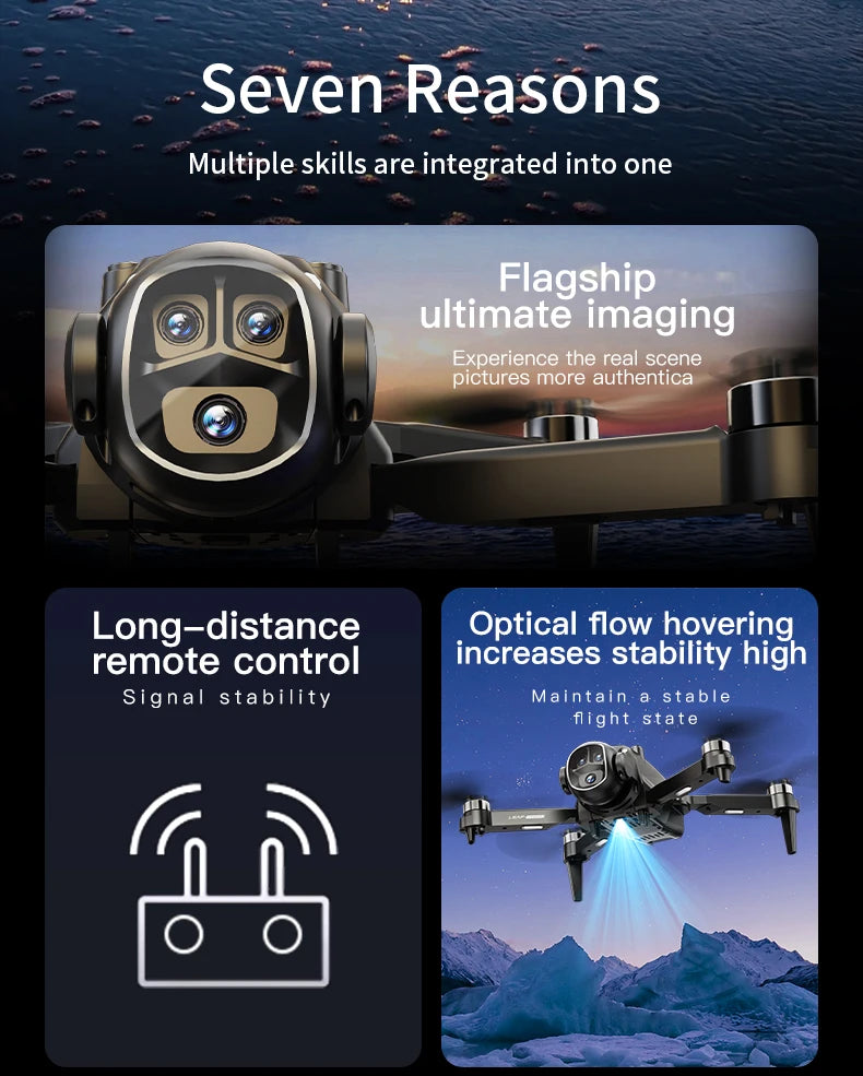 H21 Drone 8K HD Dual Camera Brushless Motor WIFI GPS Professional HD Aerial Photography Remote Control Aircraft Quadcopters Toys